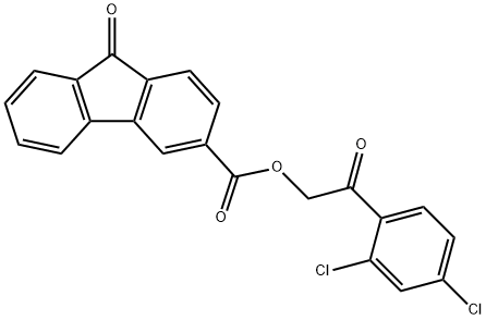 2-(2,4-dichlorophenyl)-2-oxoethyl 9-oxo-9H-fluorene-3-carboxylate Struktur