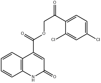 2-(2,4-dichlorophenyl)-2-oxoethyl 2-hydroxy-4-quinolinecarboxylate Struktur