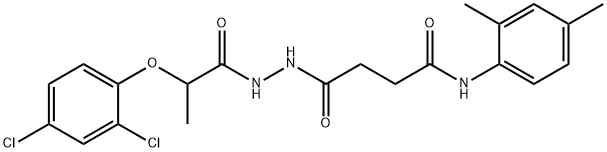 4-{2-[2-(2,4-dichlorophenoxy)propanoyl]hydrazino}-N-(2,4-dimethylphenyl)-4-oxobutanamide Struktur