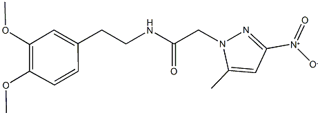 N-[2-(3,4-dimethoxyphenyl)ethyl]-2-{3-nitro-5-methyl-1H-pyrazol-1-yl}acetamide Struktur