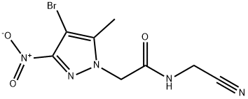 2-{4-bromo-3-nitro-5-methyl-1H-pyrazol-1-yl}-N-(cyanomethyl)acetamide Struktur