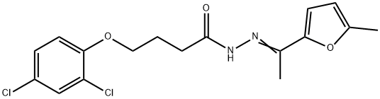 4-(2,4-dichlorophenoxy)-N'-[1-(5-methyl-2-furyl)ethylidene]butanohydrazide Struktur