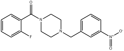 1-(2-fluorobenzoyl)-4-{3-nitrobenzyl}piperazine Struktur