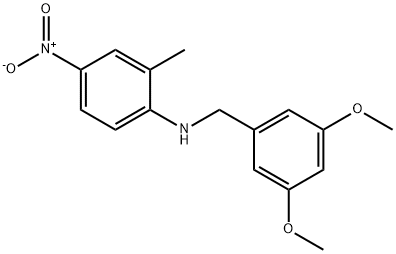 N-(3,5-dimethoxybenzyl)-2-methyl-4-nitroaniline Struktur