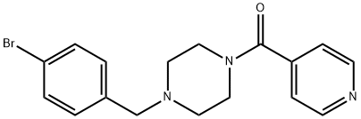 1-[(4-bromophenyl)methyl]-4-(pyridin-4-ylcarbonyl)piperazine Struktur