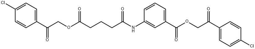 2-(4-chlorophenyl)-2-oxoethyl 3-({5-[2-(4-chlorophenyl)-2-oxoethoxy]-5-oxopentanoyl}amino)benzoate Struktur