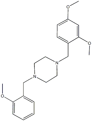 1-(2,4-dimethoxybenzyl)-4-(2-methoxybenzyl)piperazine Struktur