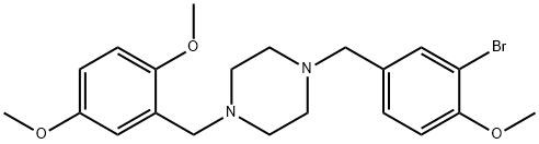 1-(3-bromo-4-methoxybenzyl)-4-(2,5-dimethoxybenzyl)piperazine Struktur