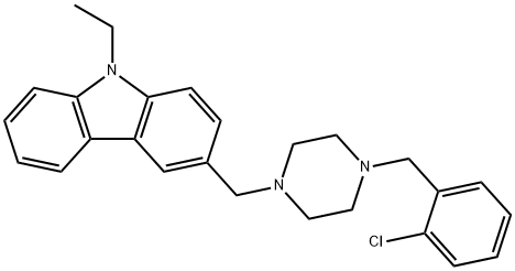 3-{[4-(2-chlorobenzyl)-1-piperazinyl]methyl}-9-ethyl-9H-carbazole Struktur