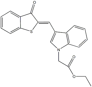 ethyl {3-[(3-oxo-1-benzothien-2(3H)-ylidene)methyl]-1H-indol-1-yl}acetate Struktur