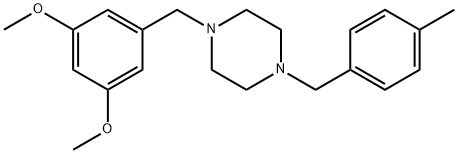 1-(3,5-dimethoxybenzyl)-4-(4-methylbenzyl)piperazine Struktur