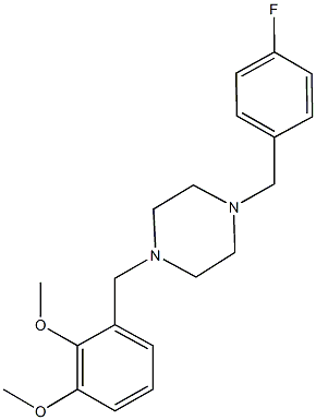 1-(2,3-dimethoxybenzyl)-4-(4-fluorobenzyl)piperazine Struktur