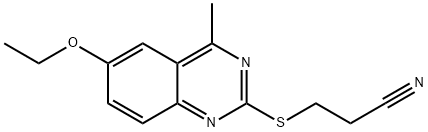 3-((6-ethoxy-4-methylquinazolin-2-yl)sulfanyl)propanenitrile Struktur