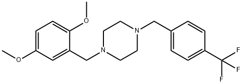 1-(2,5-dimethoxybenzyl)-4-[4-(trifluoromethyl)benzyl]piperazine Struktur