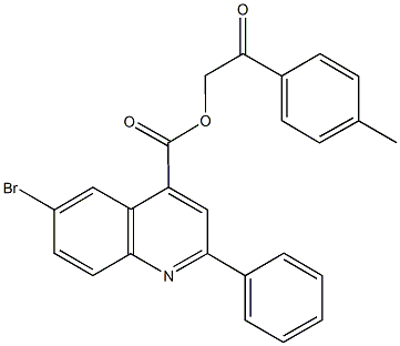 2-(4-methylphenyl)-2-oxoethyl 6-bromo-2-phenyl-4-quinolinecarboxylate Struktur