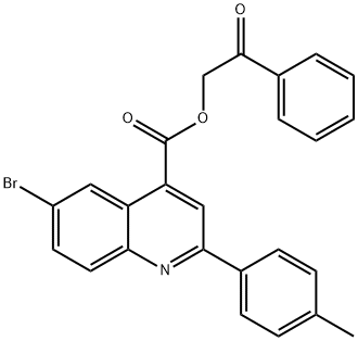 2-oxo-2-phenylethyl 6-bromo-2-(4-methylphenyl)-4-quinolinecarboxylate Struktur