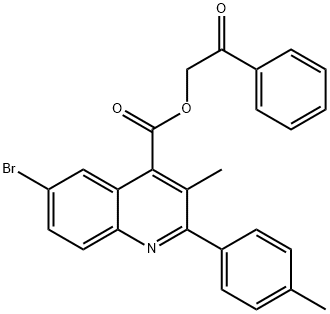 2-oxo-2-phenylethyl 6-bromo-3-methyl-2-(4-methylphenyl)-4-quinolinecarboxylate Struktur