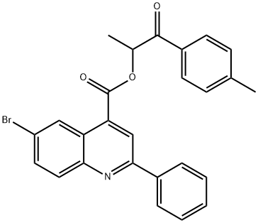 1-methyl-2-(4-methylphenyl)-2-oxoethyl 6-bromo-2-phenyl-4-quinolinecarboxylate Struktur