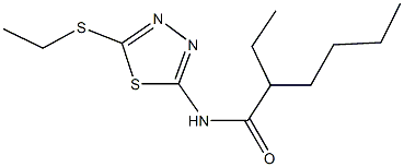 2-ethyl-N-[5-(ethylsulfanyl)-1,3,4-thiadiazol-2-yl]hexanamide Struktur