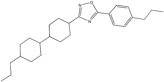 3-[1'-propyl-4,4'-bi(cyclohexane)-1-yl]-5-(4-propylphenyl)-1,2,4-oxadiazole Struktur