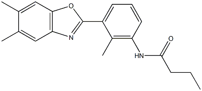 N-[3-(5,6-dimethyl-1,3-benzoxazol-2-yl)-2-methylphenyl]butanamide Struktur