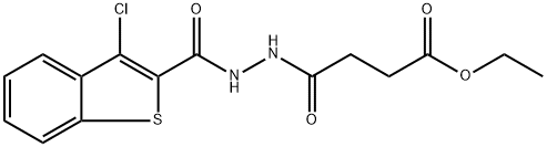 ethyl 4-{2-[(3-chloro-1-benzothien-2-yl)carbonyl]hydrazino}-4-oxobutanoate Struktur