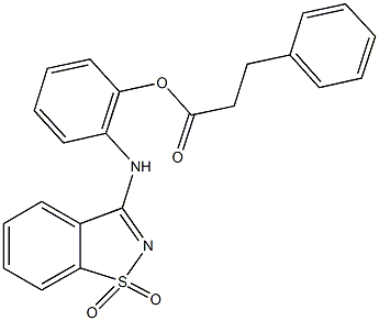 2-[(1,1-dioxido-1,2-benzisothiazol-3-yl)amino]phenyl 3-phenylpropanoate Struktur