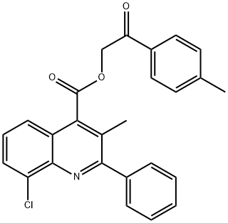 2-(4-methylphenyl)-2-oxoethyl 8-chloro-3-methyl-2-phenyl-4-quinolinecarboxylate Struktur