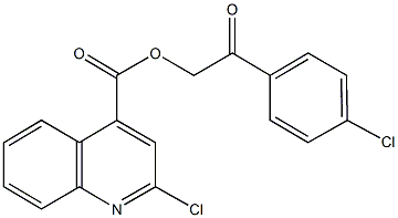 2-(4-chlorophenyl)-2-oxoethyl 2-chloro-4-quinolinecarboxylate Struktur