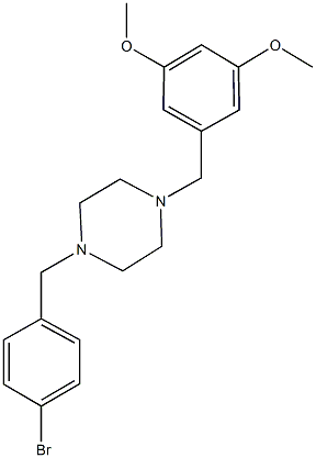 1-(4-bromobenzyl)-4-(3,5-dimethoxybenzyl)piperazine Struktur