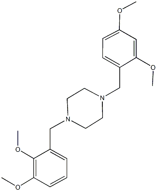 1-(2,3-dimethoxybenzyl)-4-(2,4-dimethoxybenzyl)piperazine Struktur