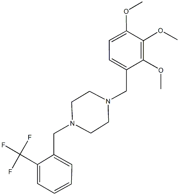 1-[2-(trifluoromethyl)benzyl]-4-(2,3,4-trimethoxybenzyl)piperazine Struktur