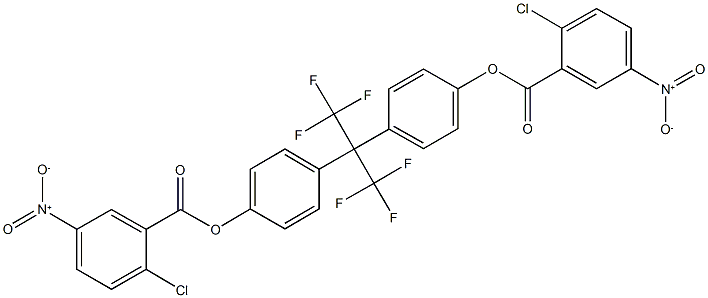 4-[1-[4-({2-chloro-5-nitrobenzoyl}oxy)phenyl]-2,2,2-trifluoro-1-(trifluoromethyl)ethyl]phenyl 2-chloro-5-nitrobenzoate Struktur