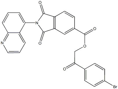 2-(4-bromophenyl)-2-oxoethyl 1,3-dioxo-2-quinolin-5-ylisoindoline-5-carboxylate Struktur