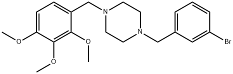 1-(3-bromobenzyl)-4-(2,3,4-trimethoxybenzyl)piperazine Struktur