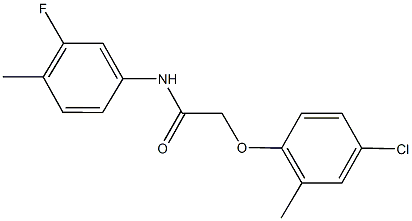 2-(4-chloro-2-methylphenoxy)-N-(3-fluoro-4-methylphenyl)acetamide Struktur