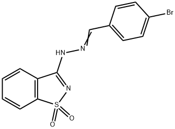 4-bromobenzaldehyde (1,1-dioxido-1,2-benzisothiazol-3-yl)hydrazone Struktur