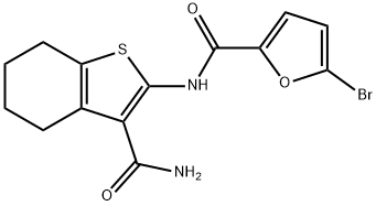 N-[3-(aminocarbonyl)-4,5,6,7-tetrahydro-1-benzothien-2-yl]-5-bromo-2-furamide Struktur