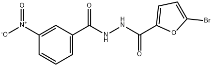 5-bromo-N'-{3-nitrobenzoyl}-2-furohydrazide Struktur