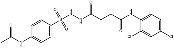 4-(2-{[4-(acetylamino)phenyl]sulfonyl}hydrazino)-N-(2,4-dichlorophenyl)-4-oxobutanamide Struktur