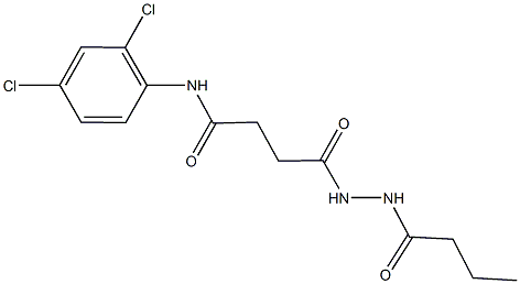 4-(2-butyrylhydrazino)-N-(2,4-dichlorophenyl)-4-oxobutanamide Struktur