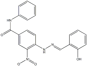 4-[2-(2-hydroxybenzylidene)hydrazino]-3-nitro-N-phenylbenzamide Struktur