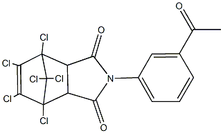 4-(3-acetylphenyl)-1,7,8,9,10,10-hexachloro-4-azatricyclo[5.2.1.0~2,6~]dec-8-ene-3,5-dione Struktur