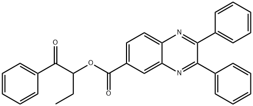 1-benzoylpropyl 2,3-diphenyl-6-quinoxalinecarboxylate Struktur