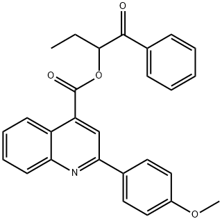 1-benzoylpropyl 2-(4-methoxyphenyl)quinoline-4-carboxylate Struktur