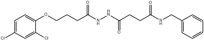 N-benzyl-4-{2-[4-(2,4-dichlorophenoxy)butanoyl]hydrazino}-4-oxobutanamide Struktur