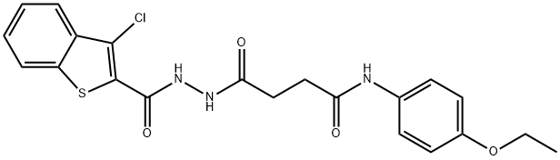 4-{2-[(3-chloro-1-benzothien-2-yl)carbonyl]hydrazino}-N-(4-ethoxyphenyl)-4-oxobutanamide Struktur