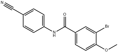 3-bromo-N-(4-cyanophenyl)-4-methoxybenzamide Struktur