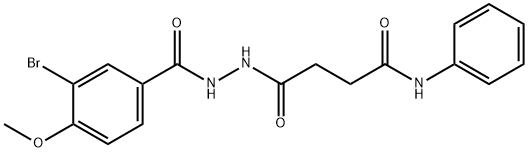 4-[2-(3-bromo-4-methoxybenzoyl)hydrazino]-4-oxo-N-phenylbutanamide Struktur