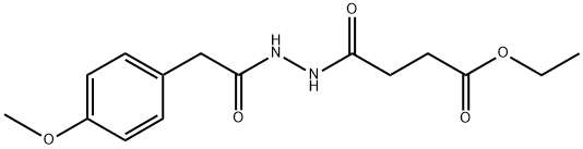 ethyl 4-{2-[(4-methoxyphenyl)acetyl]hydrazino}-4-oxobutanoate Struktur